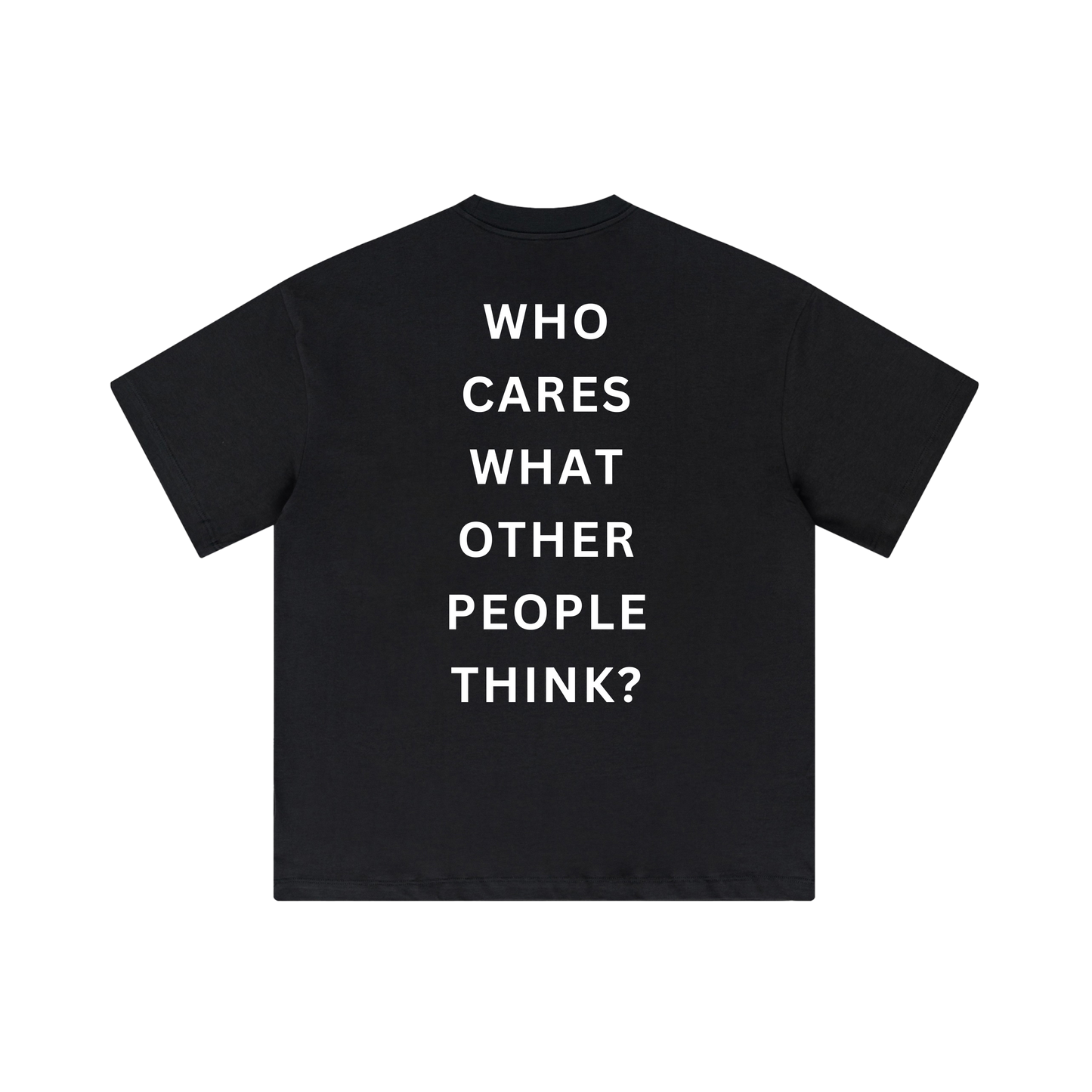 "WHO CARES" BLACK TEE